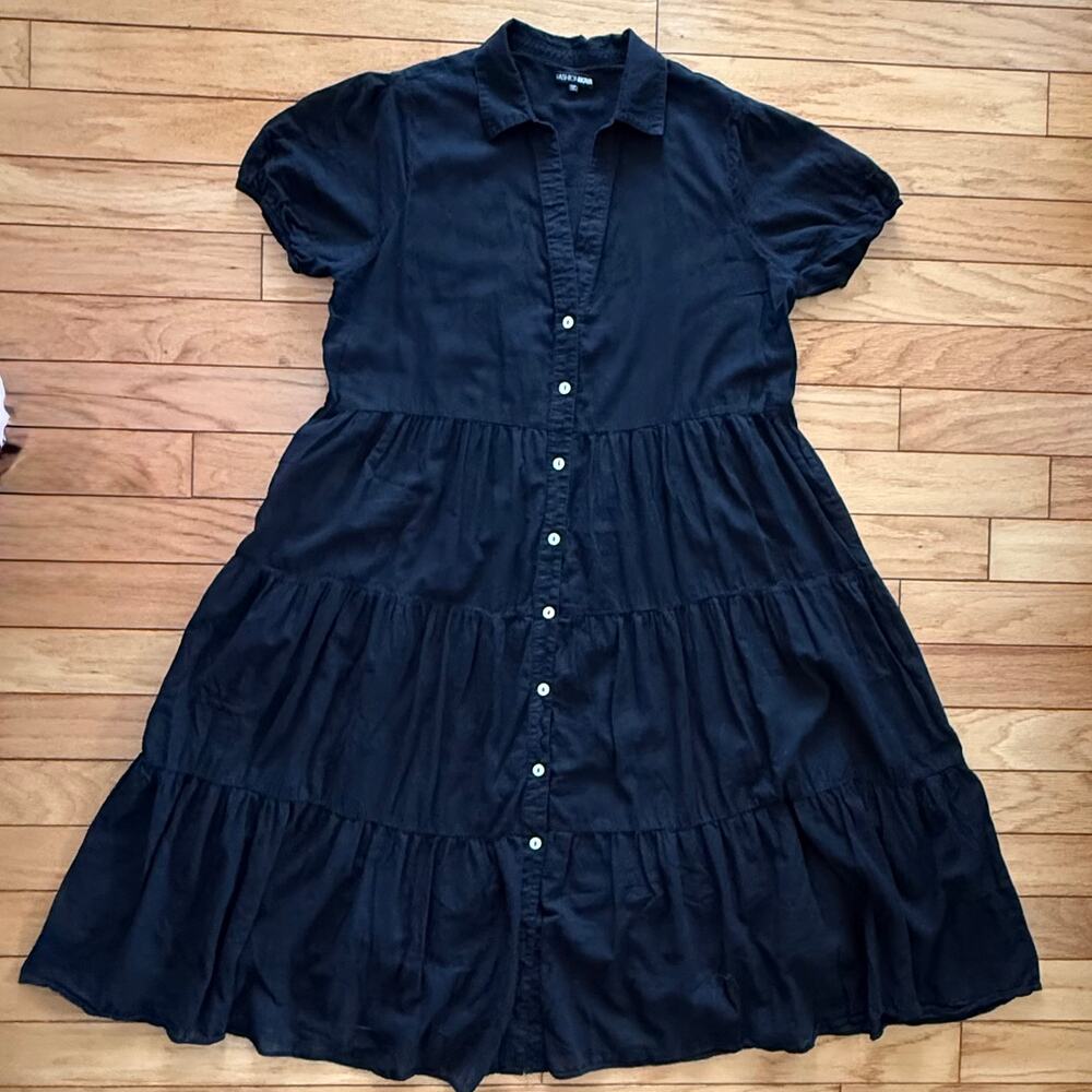 Fashion Nova 2x Stella Midi Dress -Tiered Button-Front Short Sleeve Shirtdress